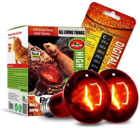 img 4 attached to 🔥 MCLANZOO 2 Pack 50W Reptile Heat Lamp Bulb | Infrared Basking Spot Heat Lamp for Reptiles, Bearded Dragon, Amphibians | Ideal for Chicks, Dog Heating | Includes Stick-on Digital Temperature Thermometer