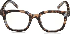 img 1 attached to 👓 Peepers by PeeperSpecs Women's Blue Quartz Square Light Blocking Reading Glasses, 49mm, +1.5 Power: To the Max Clarity and Style!