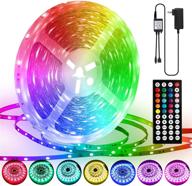 🌈 50ft rgb led strip lights for bedroom - houhui color changing light strips with remote & 24v adapter - 5050 led light strips kit for home ceiling bar party decoration (one roll 50ft) логотип