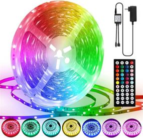 img 4 attached to 🌈 50ft RGB LED Strip Lights for Bedroom - HOUHUI Color Changing Light Strips with Remote & 24V Adapter - 5050 LED Light Strips Kit for Home Ceiling Bar Party Decoration (One Roll 50ft)