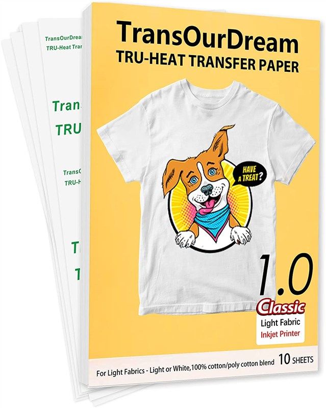 TransOurDream Iron on Heat Transfer Paper for T Shirts (Light 3.0