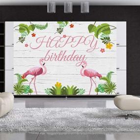 img 4 attached to 🌺 Gemten Tropical Flamingo Party Supplies, Hawaiian Luau Birthday Decorations with 7x5FT Photo Backdrop, Ideal for Bedroom Wall Tapestry, Blanket & Home Decor