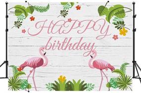 img 3 attached to 🌺 Gemten Tropical Flamingo Party Supplies, Hawaiian Luau Birthday Decorations with 7x5FT Photo Backdrop, Ideal for Bedroom Wall Tapestry, Blanket & Home Decor