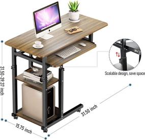 img 3 attached to Jitnetiy Height Adjustable Computer Desk with Wheels: Versatile C-Shaped Laptop Table for Sofa, Bed, and More