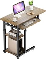 jitnetiy height adjustable computer desk with wheels: versatile c-shaped laptop table for sofa, bed, and more logo