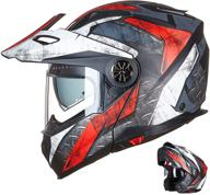 🛵 ilm red white motorcycle full face modular atv helmet - three in one casco with pinlock anti fog visor for men women dot: product review logo