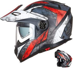 img 4 attached to 🛵 ILM Red White Motorcycle Full Face Modular ATV Helmet - Three in One Casco with Pinlock Anti Fog Visor for Men Women DOT: Product Review