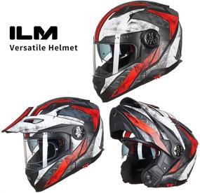 img 2 attached to 🛵 ILM Red White Motorcycle Full Face Modular ATV Helmet - Three in One Casco with Pinlock Anti Fog Visor for Men Women DOT: Product Review