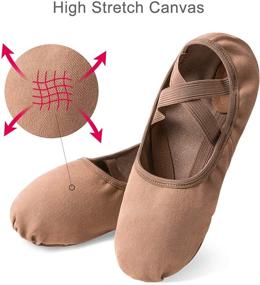 img 1 attached to 🩰 Stelle Women's Ballet Shoes: Stretch Canvas Dance Slippers with Split Sole for Girls and Adults