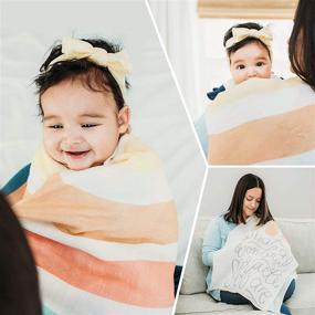 img 1 attached to 🌈 Rainbow Baby Blanket: A Perfect Gift for Newborns. Premium Soft Muslin Swaddle Blanket for Boys or Girls - 43” x 46” Size