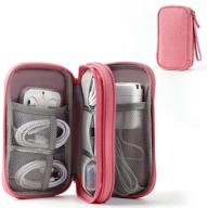 🔌 portable electronic organizer pouch bag - 3 compartments travel cable storage bag for phone accessories - multifunctional case for cables, chargers, hard drives, earphones (pink) logo