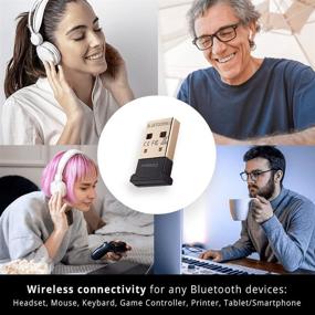 img 3 attached to 🔌 Hideez Smart USB Bluetooth Adapter for macOS & Windows 10/11 – Low Energy, Long Range | Micro Bluetooth Adapter for Mouse, Keyboard, Headphones, Speaker, and More Bluetooth Devices