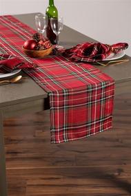 img 1 attached to DII CAMZ10913 Metallic Plaid Table Runner - Perfect for Dinner Parties, Christmas, Holidays, and Thanksgiving - Machine Washable 14x108