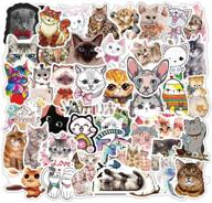 🐱 80pcs cute cat stickers: fun and waterproof decals for various surfaces - perfect gifts for women, teens, and girls! logo