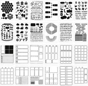 img 4 attached to 📔 Enhance Journaling Experience with 24Pcs Planner Stencils Set: Achieve Ultimate Productivity in A5 Bullet Dotted Journals, Notebook, Scrapbook, DIY