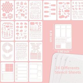 img 3 attached to 📔 Enhance Journaling Experience with 24Pcs Planner Stencils Set: Achieve Ultimate Productivity in A5 Bullet Dotted Journals, Notebook, Scrapbook, DIY