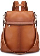 👜 kattee women's anti-theft leather shoulder bag - brown: fashionable and secure satchel purse for ladies logo