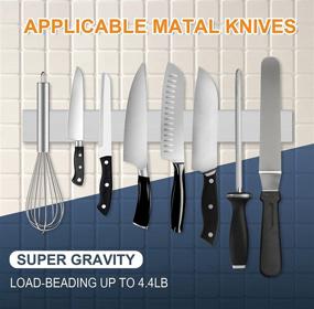 img 1 attached to 🔪 Magnetic Knife Holder: Ouddy 16 Inch Stainless Steel Magnetic Knife Strip for Kitchen Utensils, Art Supplies, and Tools