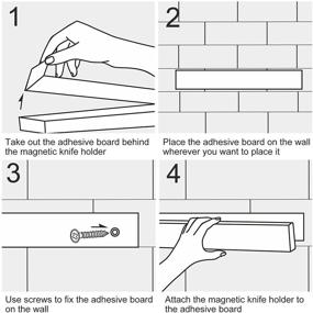 img 2 attached to 🔪 Magnetic Knife Holder: Ouddy 16 Inch Stainless Steel Magnetic Knife Strip for Kitchen Utensils, Art Supplies, and Tools