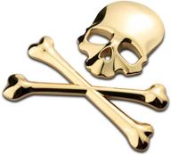 3d skull metal skeleton crossbones car motorcycle sticker - vorcool gold label emblem badge for car styling stickers decal logo