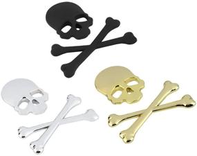 img 2 attached to 3D Skull Metal Skeleton Crossbones Car Motorcycle Sticker - VORCOOL Gold Label Emblem Badge for Car Styling Stickers Decal