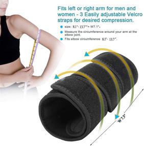 img 2 attached to 💌 Elbow Brace for Arthritis Relief, Tendonitis & Sports Injury Recovery - Stabilizer Support Brace with Night Time Immobilizing, Black (8.1" - 13.7" × W7.3")