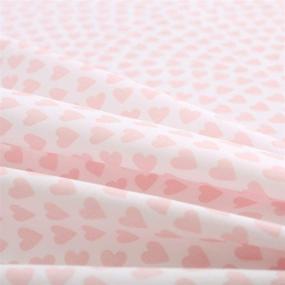 img 3 attached to Vonty Twin Pink Heart Printed Bed Sheets for Girls | Soft Lightweight 🛏️ Microfiber | Easy Wash Bedding Set - 1 Fitted Sheet, 1 Flat Sheet, 1 Pillowcase