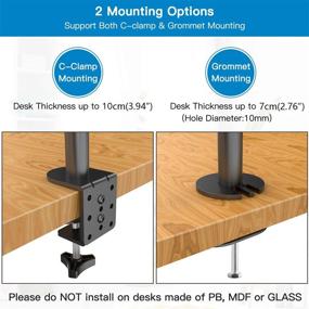 img 2 attached to 💻 HUANUO Laptop Mount with Keyboard Tray: Adjustable Monitor Desk Stand for 13-27 Inch LCD Screens Up to 22lbs, Black