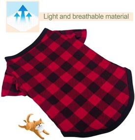 img 2 attached to 🐶 Premium Cotton Hozz Plaid Dog Shirts: Small Pet T-Shirt for Breathable Comfort