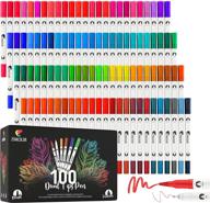 🎨 versatile dual tip markers - 100 vibrant colors - fine-tip (0.4mm) and wide-tip (0.8mm) - ideal for calligraphy, drawing, adult and kids' coloring, mandala art logo