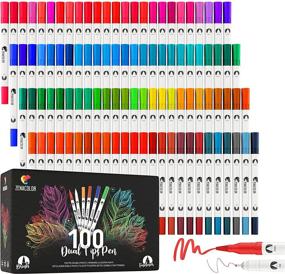 img 4 attached to 🎨 Versatile Dual Tip Markers - 100 Vibrant Colors - Fine-Tip (0.4mm) and Wide-Tip (0.8mm) - Ideal for Calligraphy, Drawing, Adult and Kids' Coloring, Mandala Art