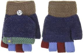 img 2 attached to Toddler Thermal Mittens Knitted Fingerless Girls' Accessories and Cold Weather