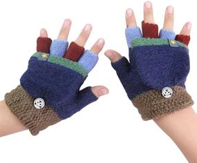 img 4 attached to Toddler Thermal Mittens Knitted Fingerless Girls' Accessories and Cold Weather