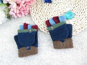 img 3 attached to Toddler Thermal Mittens Knitted Fingerless Girls' Accessories and Cold Weather