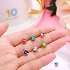 img 1 attached to Sparkling Crystal Birthstone Charms Set - 60 DIY Beads Pendants for Jewelry Making, 6mm, 12 Vibrant Colors