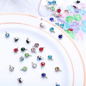 img 2 attached to Sparkling Crystal Birthstone Charms Set - 60 DIY Beads Pendants for Jewelry Making, 6mm, 12 Vibrant Colors