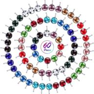 sparkling crystal birthstone charms set - 60 diy beads pendants for jewelry making, 6mm, 12 vibrant colors logo