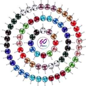 img 4 attached to Sparkling Crystal Birthstone Charms Set - 60 DIY Beads Pendants for Jewelry Making, 6mm, 12 Vibrant Colors