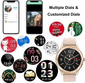 img 3 attached to ⌚ Gold Round Smart Watch – Compatible with Samsung iPhone, Fitness Tracker with Heart Rate/Sleep Monitor, IP67 Waterproof Touch Screen Smartwatch for Women Men