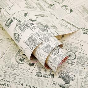 img 3 attached to 🗞️ 17.7 x 117 Inches Vintage Newspaper Vinyl Contact Paper Wallpaper - Self Adhesive Cabinet Shelf Drawer Liner for Kitchen Bathroom Backsplash Countertop Cupboard Table Desk Wall Decor, Smooth Finish