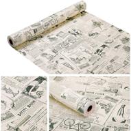 🗞️ 17.7 x 117 inches vintage newspaper vinyl contact paper wallpaper - self adhesive cabinet shelf drawer liner for kitchen bathroom backsplash countertop cupboard table desk wall decor, smooth finish logo