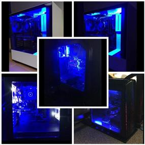 img 1 attached to 💡 LEDdess ПК лента гибкого светодиодного света Blue Computer Lighting с магнитным креплением для компьютерного корпуса Комплект светильников (11,8", серия S)