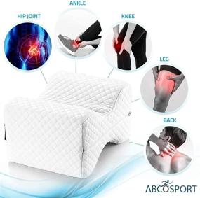 img 3 attached to 🛏️ Memory Foam Knee Pillow for Side Sleepers - Back, Pregnancy, Leg, Hip, and Sciatica Pain Relief - Leg Pillow Wedge with Washable Cover and Bag by Abco Tech