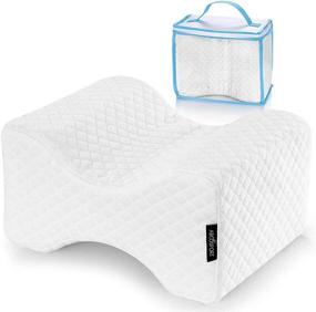 img 4 attached to 🛏️ Memory Foam Knee Pillow for Side Sleepers - Back, Pregnancy, Leg, Hip, and Sciatica Pain Relief - Leg Pillow Wedge with Washable Cover and Bag by Abco Tech