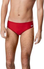 img 4 attached to Performance Power: Speedo Men's Swimsuit Brief Powerflex Eco Solid Adult