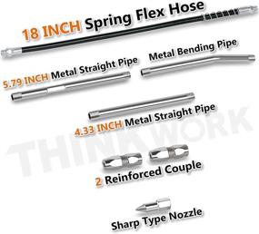 img 2 attached to 🧰 THINKWORK Масляный насос высокого давления, 8000 PSI Набор пистолетного типа с 18-дюймовым гибким шлангом, 2 рабочими соединителями, 3 удлинительными жесткими трубками и 1 острым насадкой, для автомобильной и морской техники (6 аксессуаров)