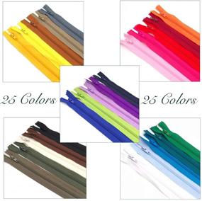 img 2 attached to 🧵 Versatile Set of 60pcs 20 inch Zippers in 25 Vibrant Colors - Premium Nylon Coil Zipper Bulk Pack for Tailor Sewing Crafts (#3 Zippers)