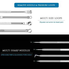 img 1 attached to 🔴 Premium Dual-Head Blackhead Remover Kit: 6PCS Stainless Steel Set, Pimple Comedone Extractor, Acne Whitehead Blemish Removal Tool with Portable Box - Safe for Face Skin