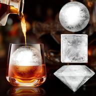 🧊 silicone ice cube molds with lid (set of 3), 6-ball ice cube tray, 4 diamond & 21-ice trays, reusable whiskey ice mold, diy, bpa free, freezer friendly logo