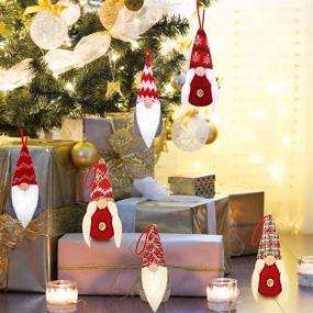 img 2 attached to 🎅 Baodlon Gnome Christmas Ornaments Set of 6 - Handmade Swedish Tomte Xmas Gnomes Plush Dolls for Scandinavian Santa Elf Table Decor, Hanging Tree Decorations & Home Festive Decoration